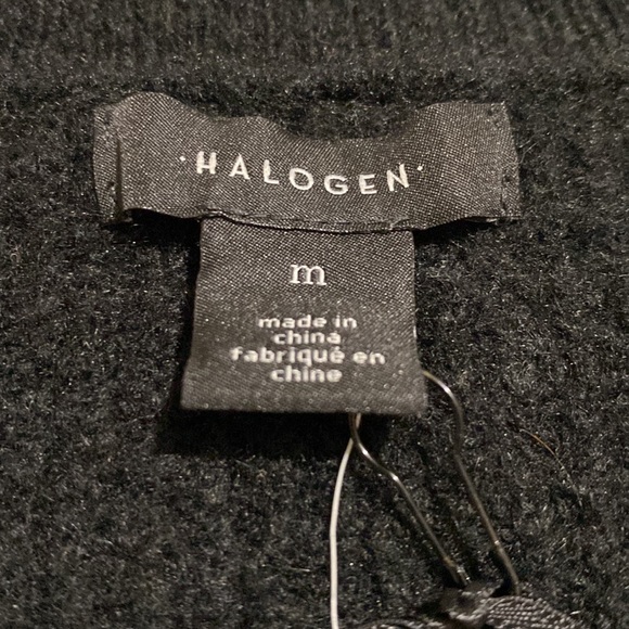 NWT Halogen Women Black Tunic V-Neck Sweater Size Large - Picture 9 of 13